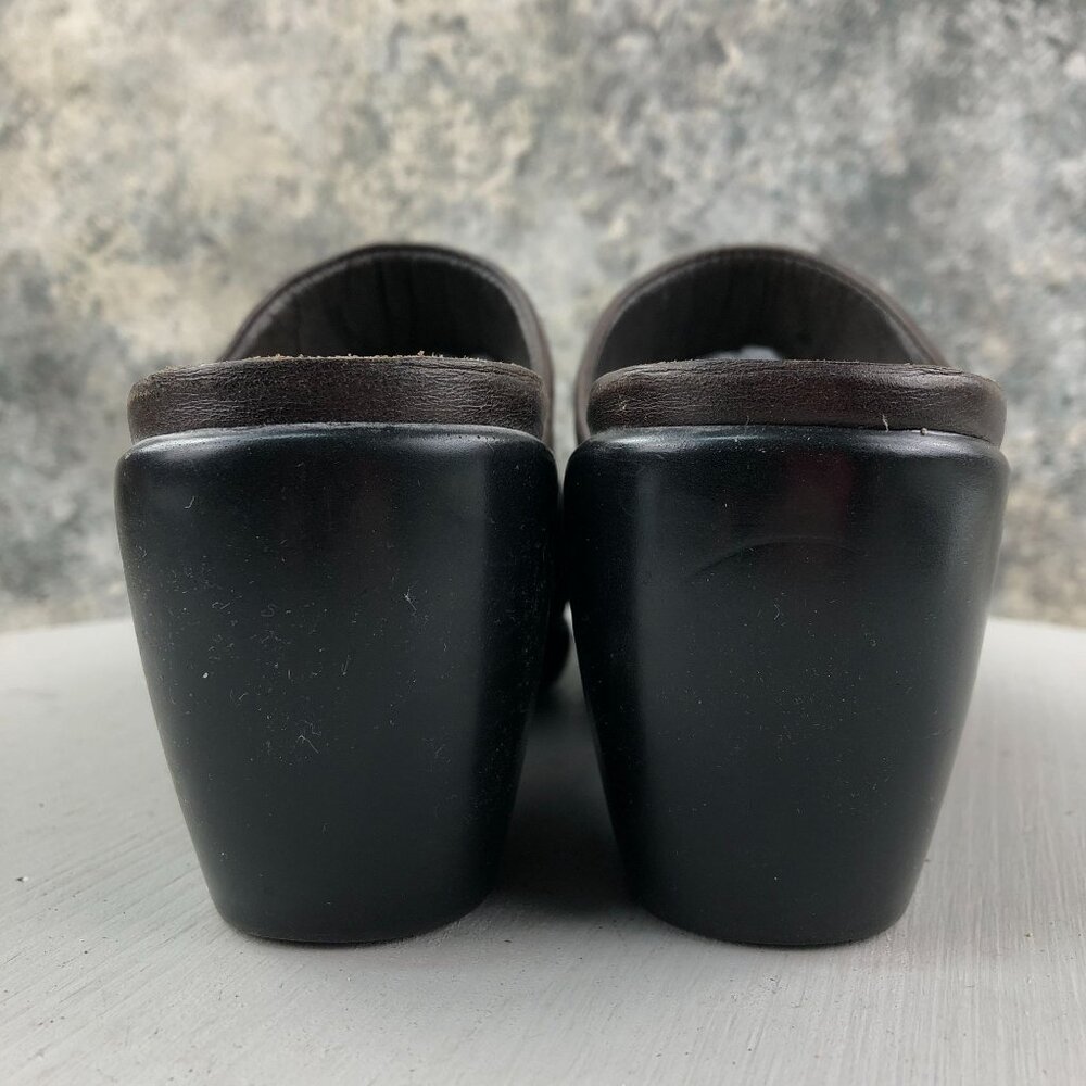 NAOT Women's Size 8 Delight Brown Leather Closed Toe Block Heel Slip On Mules - Picture 6 of 12